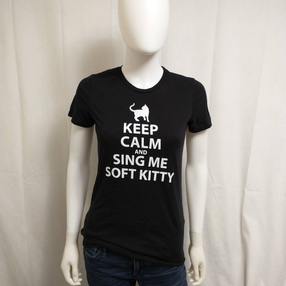 The Big Bang Theory Large Black Soft Kitty Short Sleeve Tee